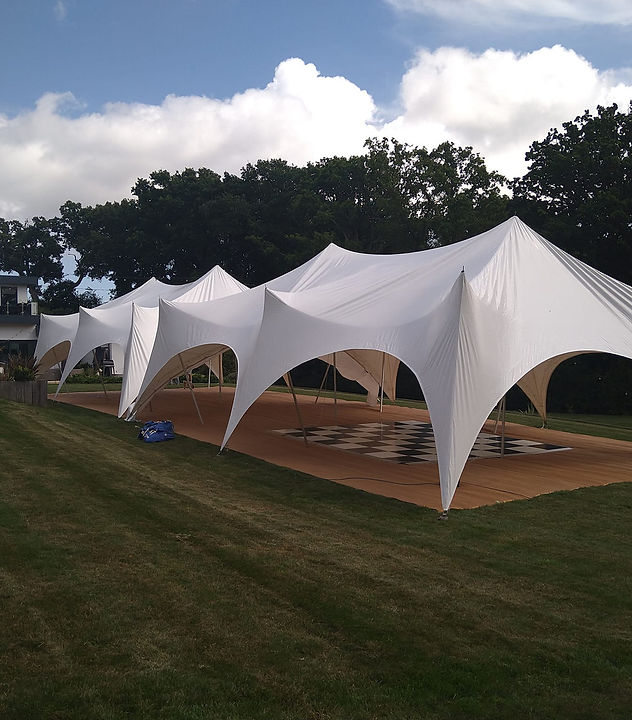 Joined Capri marquees prepared for a celebration
