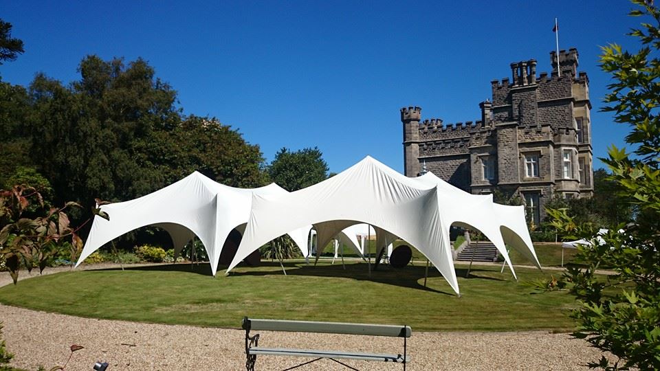 Joined Capri tents at an outdoor event