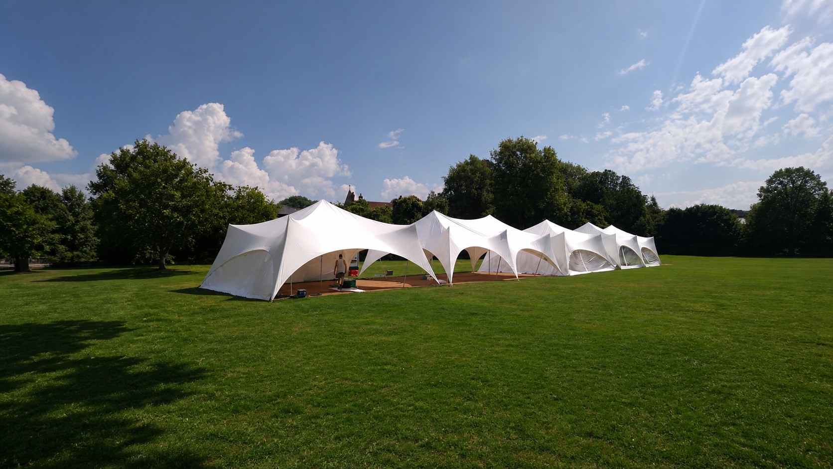 Three joined Capri tents