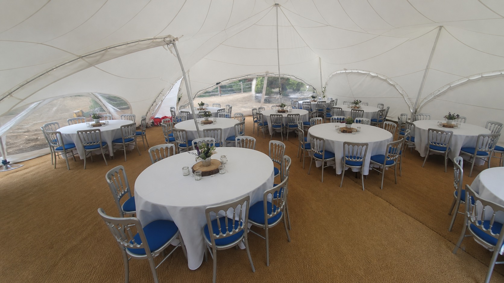 Banquet chairs arranged for an event